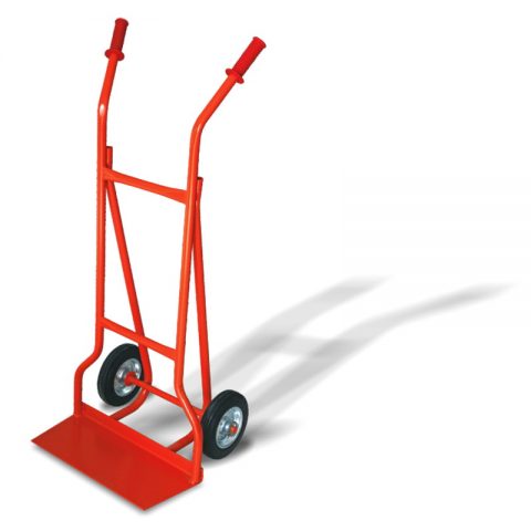 Hand truck with two wheels from black rubber 200mm docking platform 210x500mm