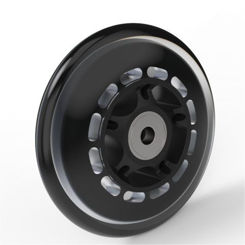 Wheel 100mm for light trolleys made from Polyurethane, silicon ,ball bearings.