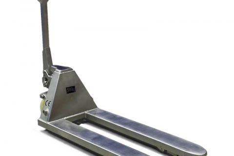Stainless hand pallet truck mainly for the food industry and in general for applications in wet conditions