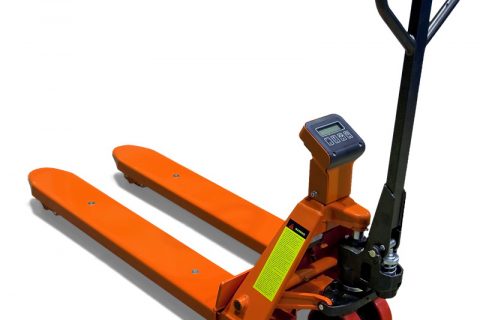 Pallet truck with ewighting scale which can weight the carried load